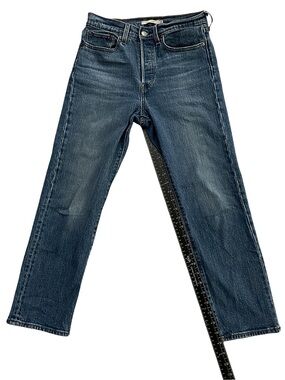 Levi's Wedgie Straight Leg Jeans Women's 27 High Rise Button Fly Blue Denim